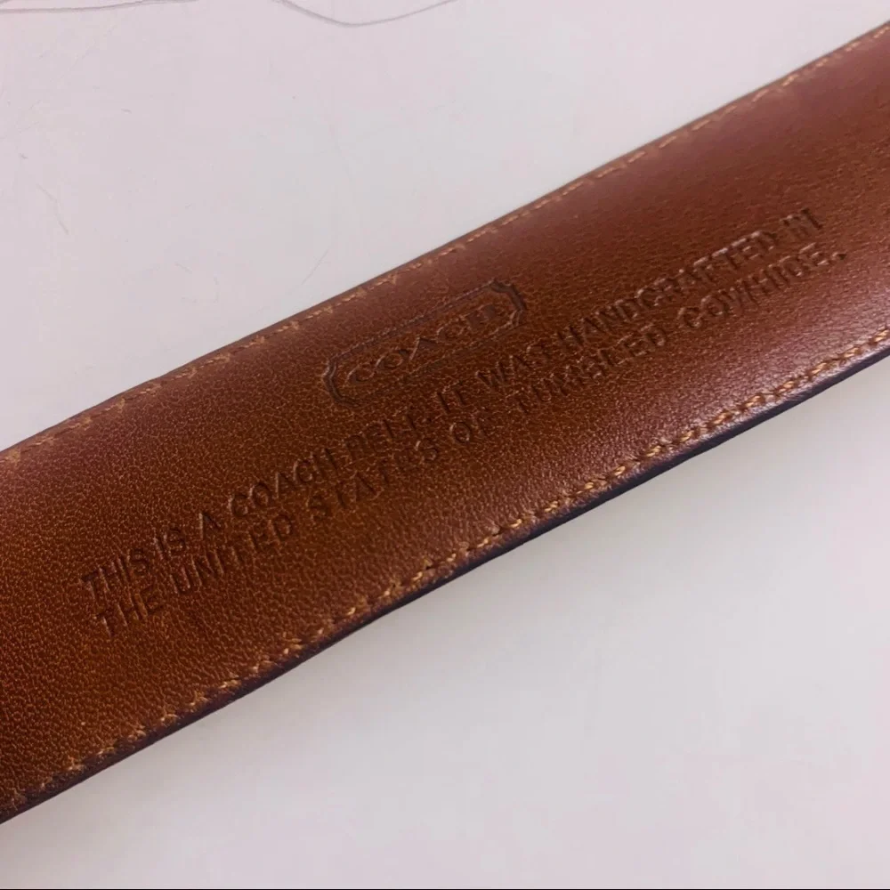 Coach Handcrafted Tumbled Cowhide Mocha Brown Belt women’s 36”